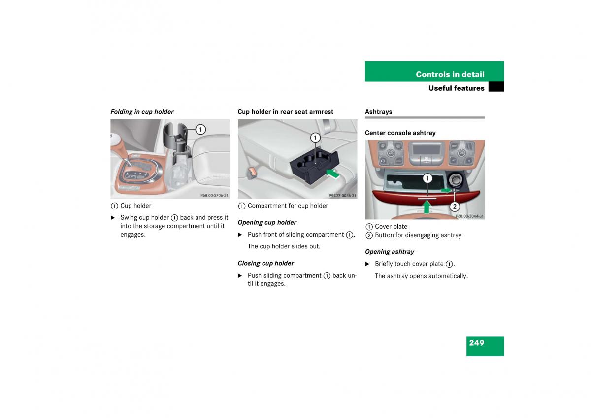 Mercedes Benz S Class W221 owners manual / page 250