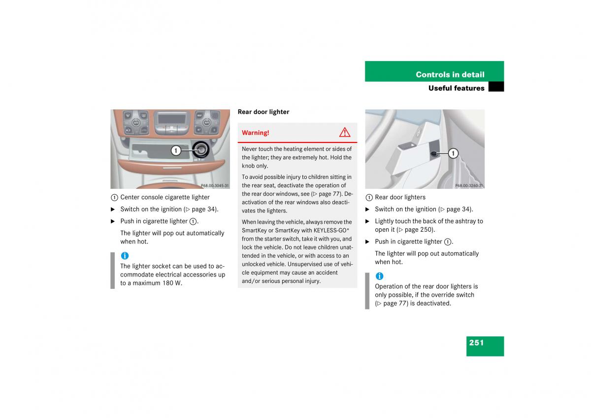 Mercedes Benz S Class W221 owners manual / page 252