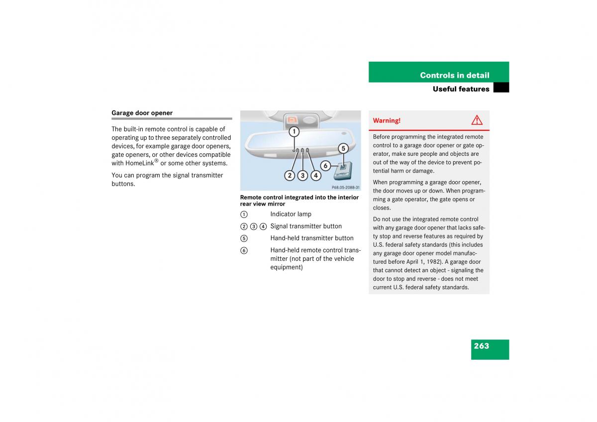 Mercedes Benz S Class W221 owners manual / page 264