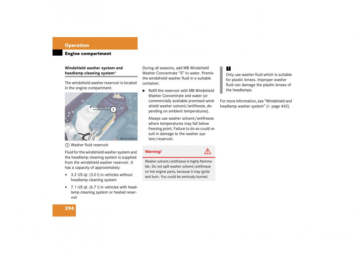 Mercedes Benz S Class W221 owners manual / page 297