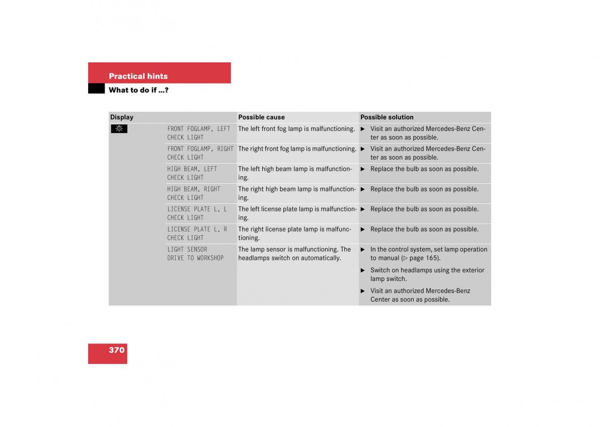 Mercedes Benz S Class W221 owners manual / page 371