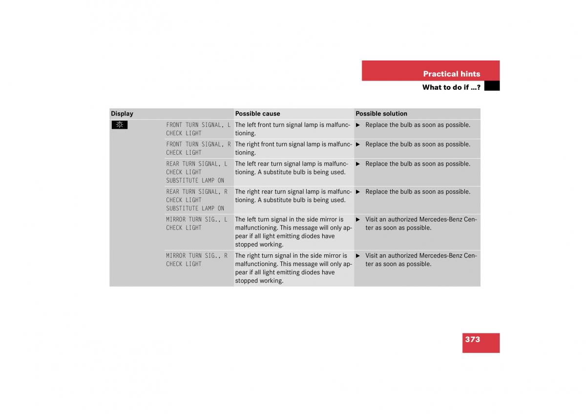 Mercedes Benz S Class W221 owners manual / page 374