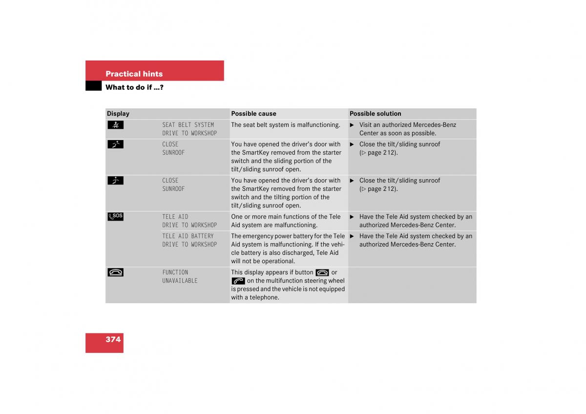 Mercedes Benz S Class W221 owners manual / page 375