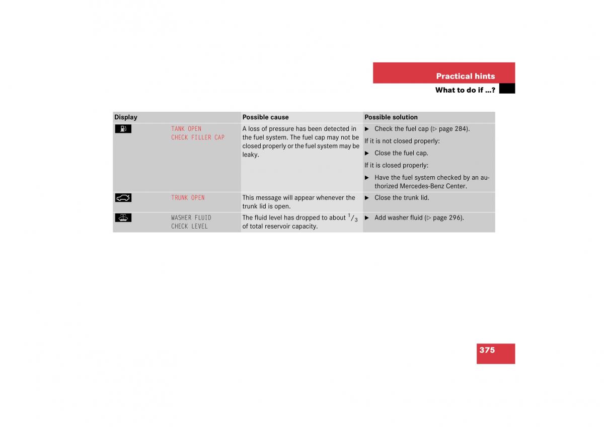 Mercedes Benz S Class W221 owners manual / page 376