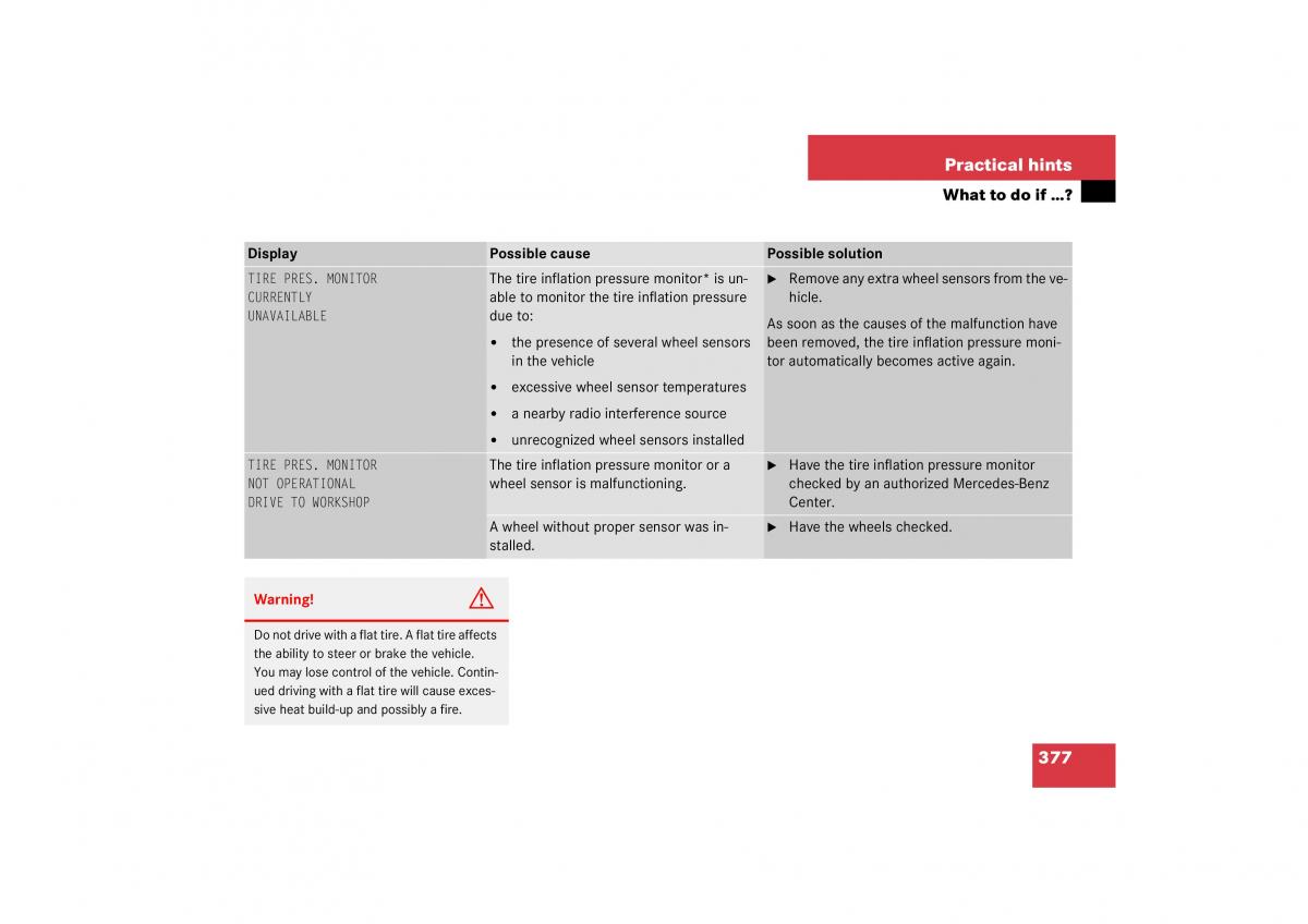 Mercedes Benz S Class W221 owners manual / page 378