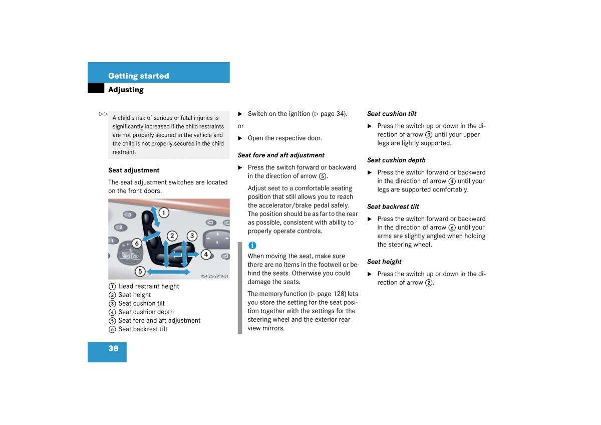 Mercedes Benz S Class W221 owners manual / page 39