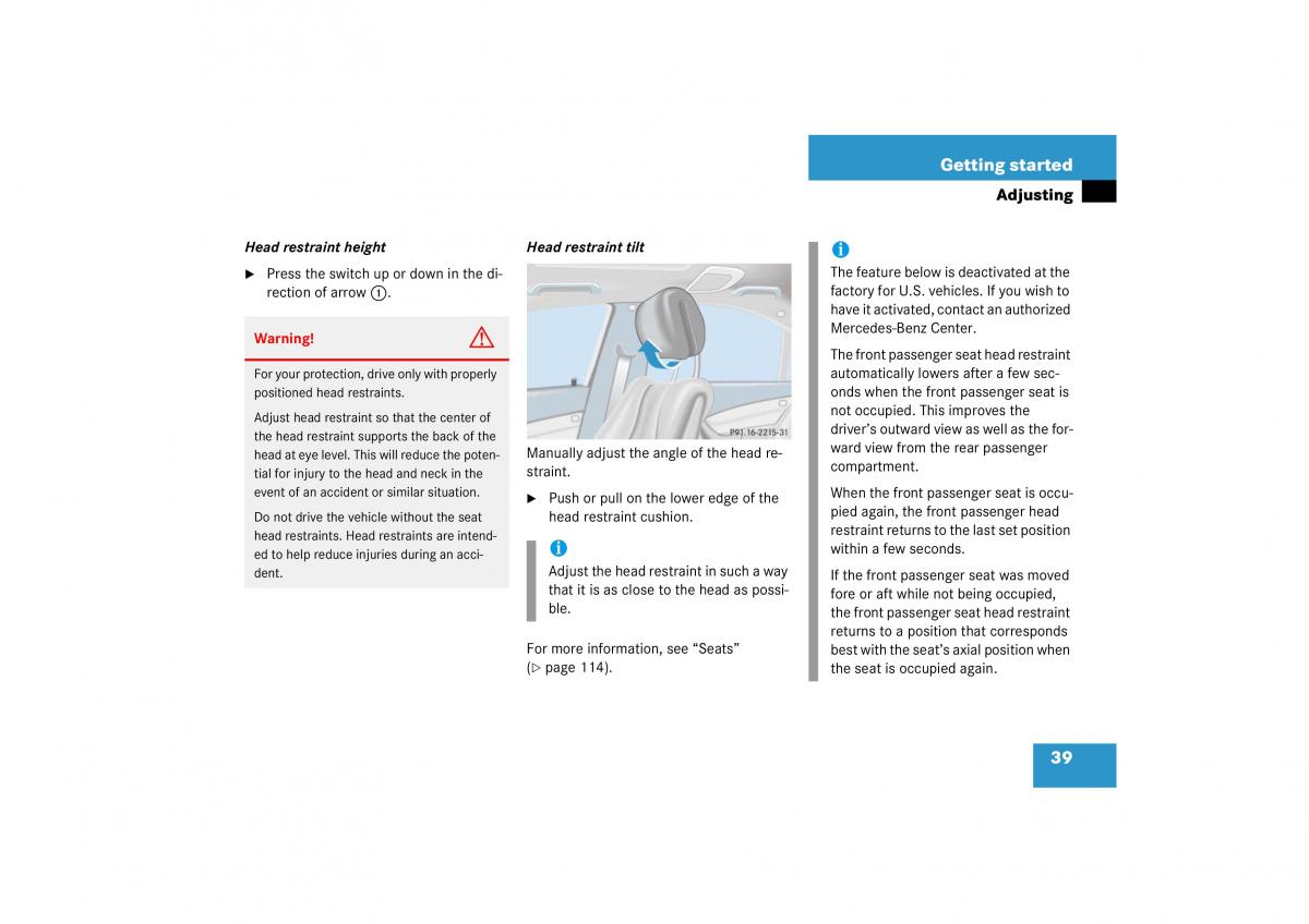 Mercedes Benz S Class W221 owners manual / page 40