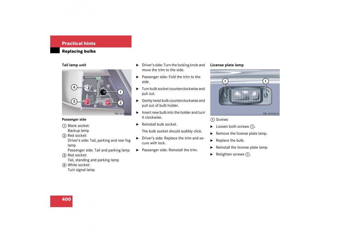 Mercedes Benz S Class W221 owners manual / page 401