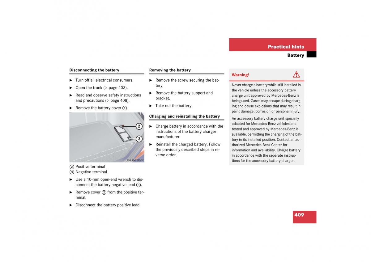 Mercedes Benz S Class W221 owners manual / page 410