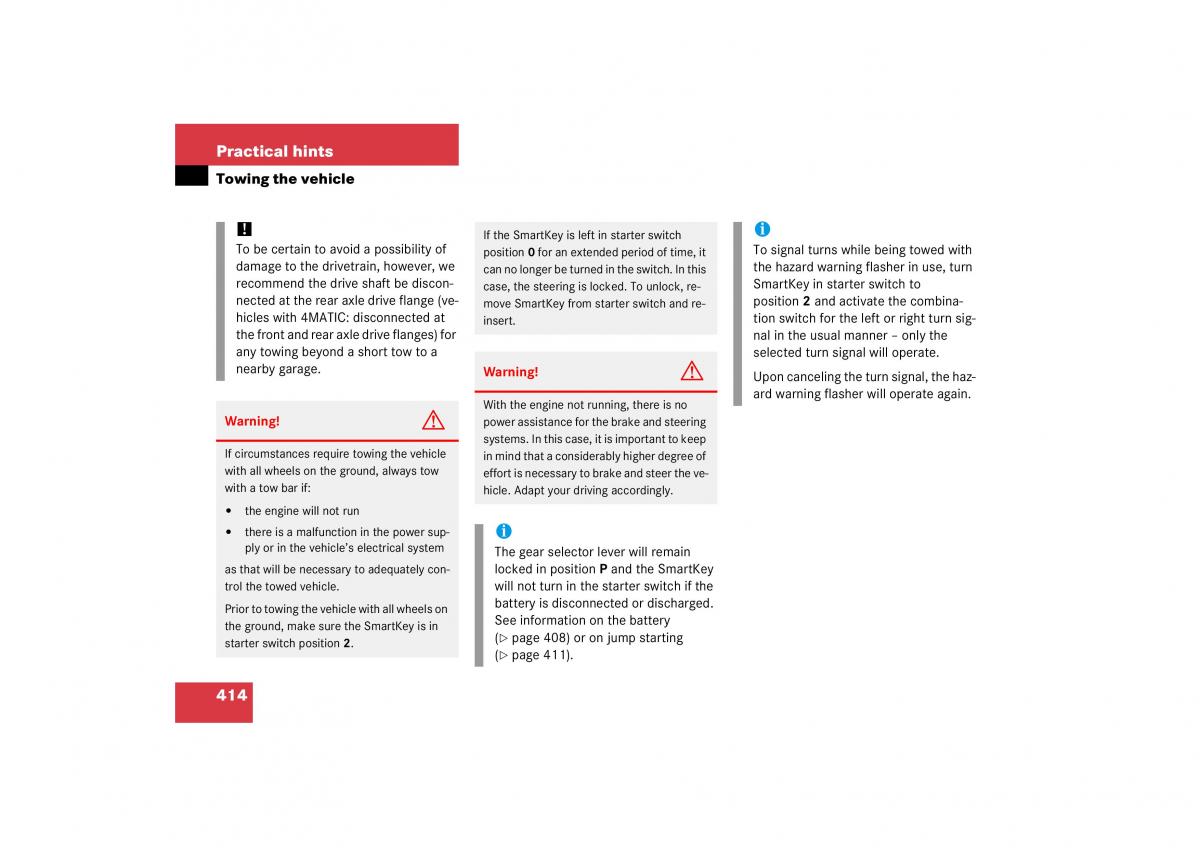 Mercedes Benz S Class W221 owners manual / page 415