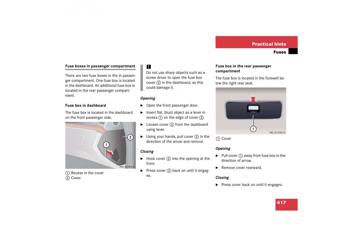 Mercedes Benz S Class W221 owners manual / page 418