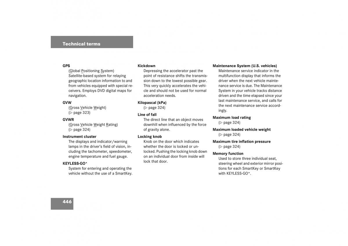 Mercedes Benz S Class W221 owners manual / page 447