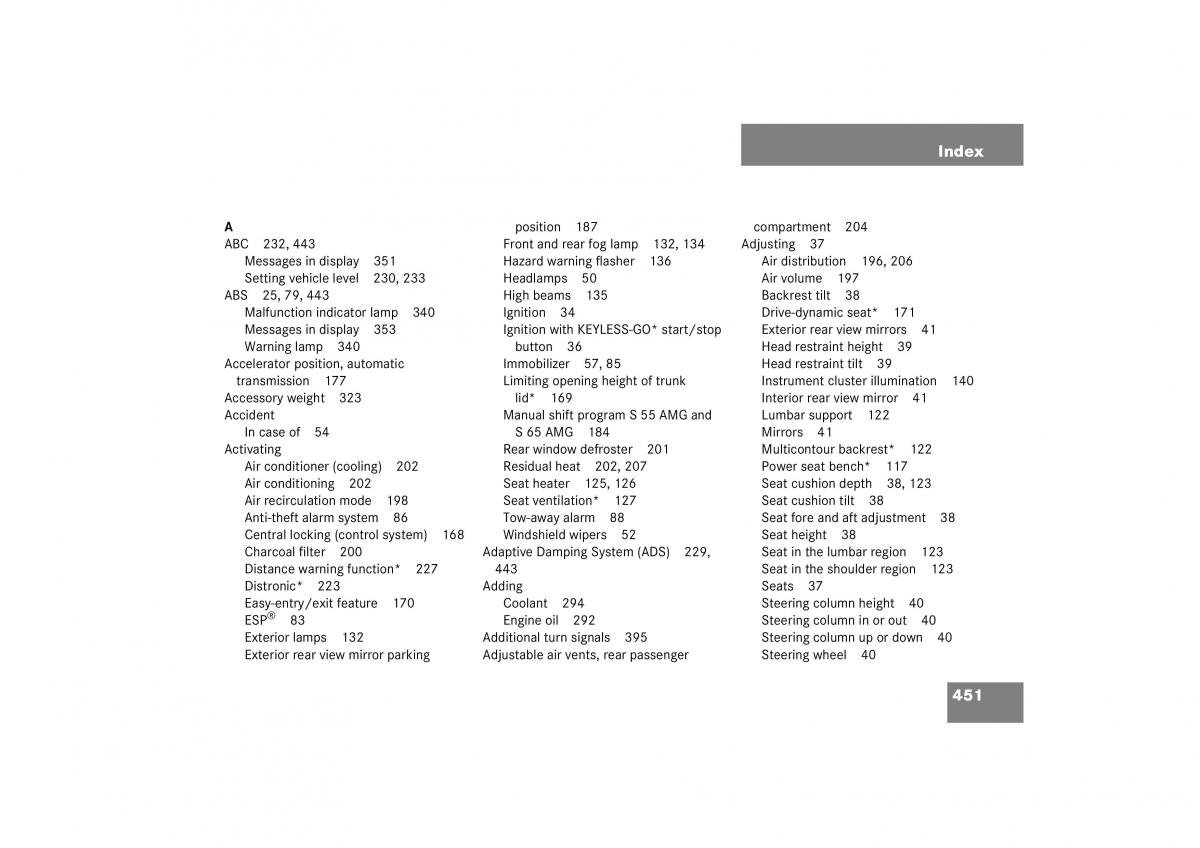 Mercedes Benz S Class W221 owners manual / page 452