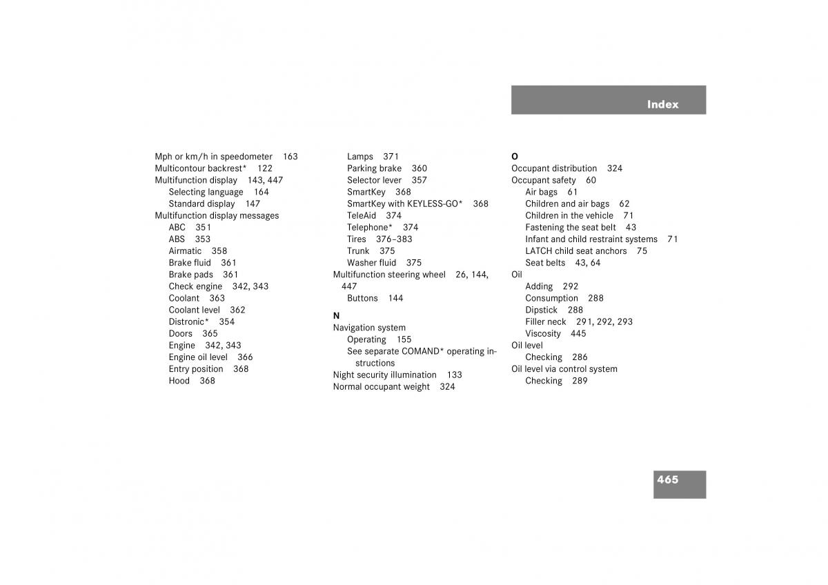 Mercedes Benz S Class W221 owners manual / page 466