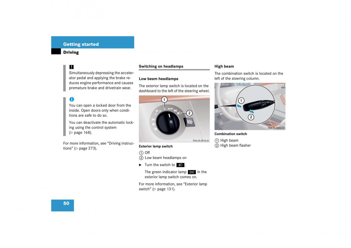 Mercedes Benz S Class W221 owners manual / page 51