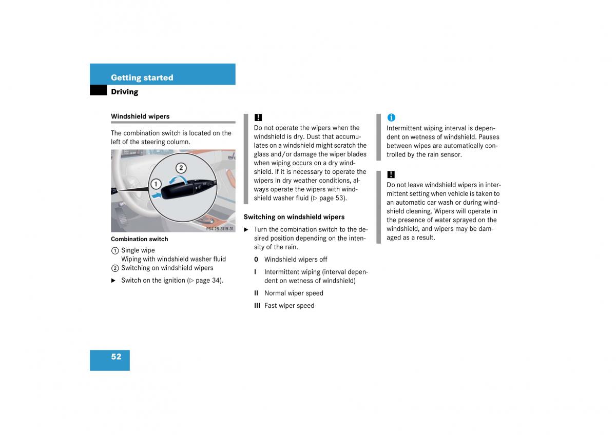 Mercedes Benz S Class W221 owners manual / page 53