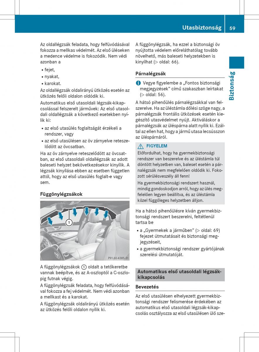 Mercedes Benz S Class W222 kezelesi utmutato / page 61