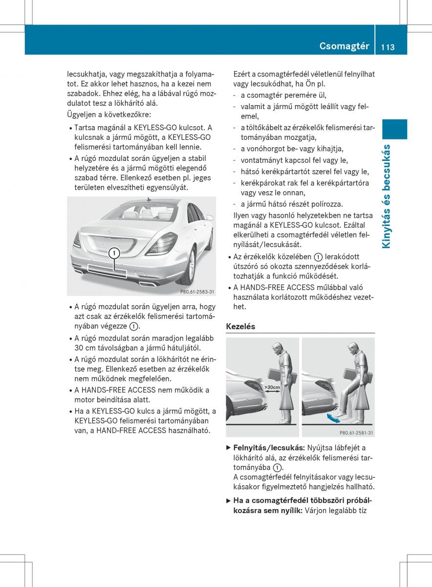 Mercedes Benz S Class W222 kezelesi utmutato / page 115