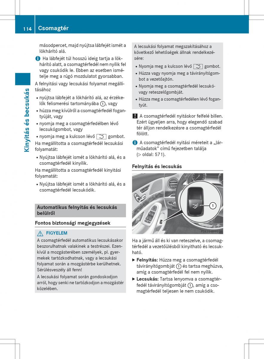 Mercedes Benz S Class W222 kezelesi utmutato / page 116