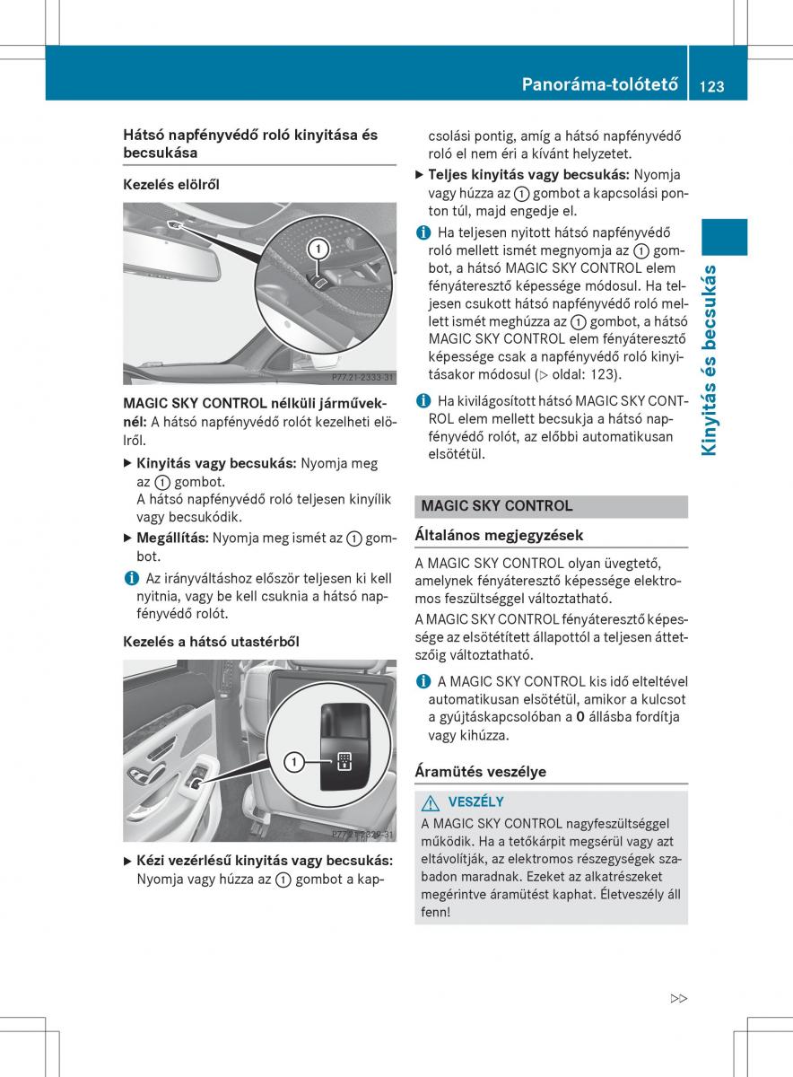 Mercedes Benz S Class W222 kezelesi utmutato / page 125