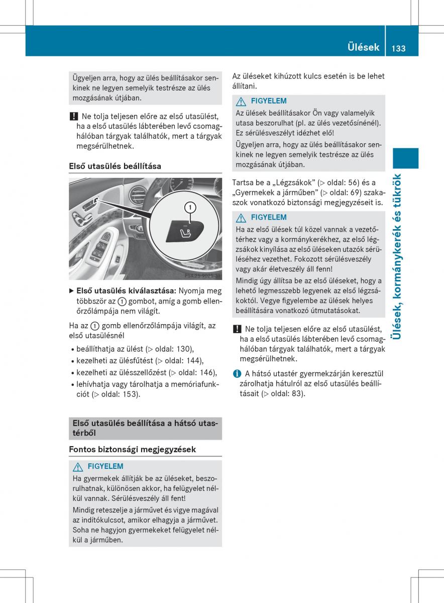 Mercedes Benz S Class W222 kezelesi utmutato / page 135