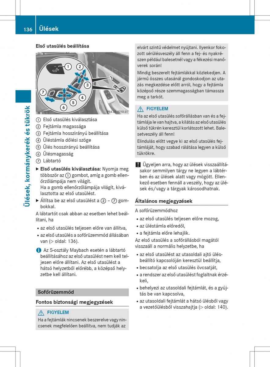 Mercedes Benz S Class W222 kezelesi utmutato / page 138