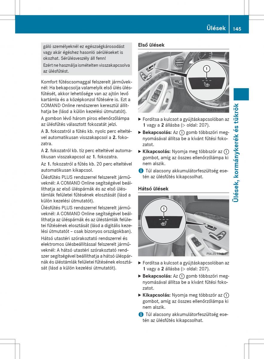 Mercedes Benz S Class W222 kezelesi utmutato / page 147