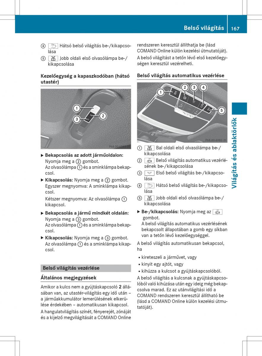 Mercedes Benz S Class W222 kezelesi utmutato / page 169