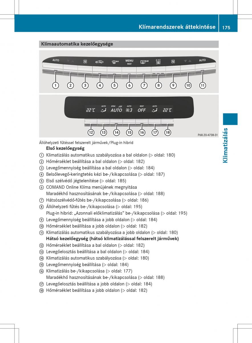 Mercedes Benz S Class W222 kezelesi utmutato / page 177