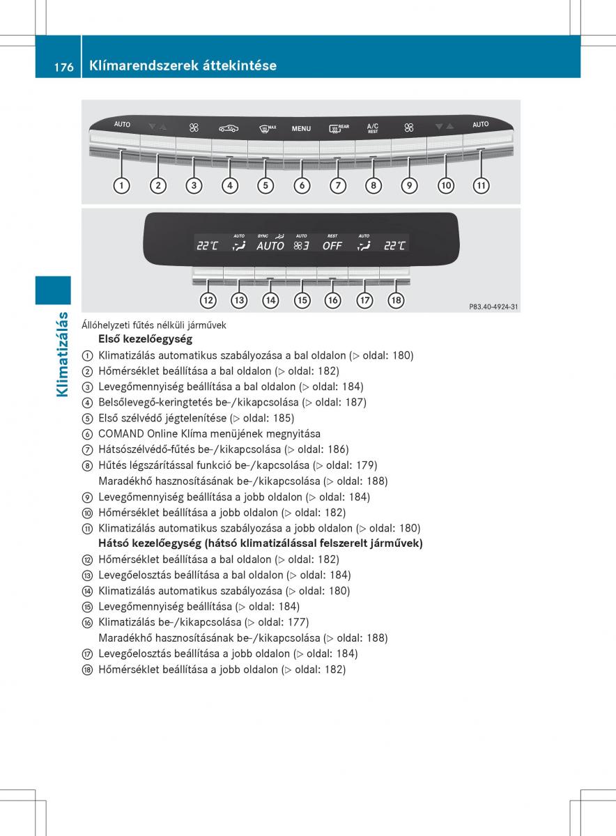 Mercedes Benz S Class W222 kezelesi utmutato / page 178