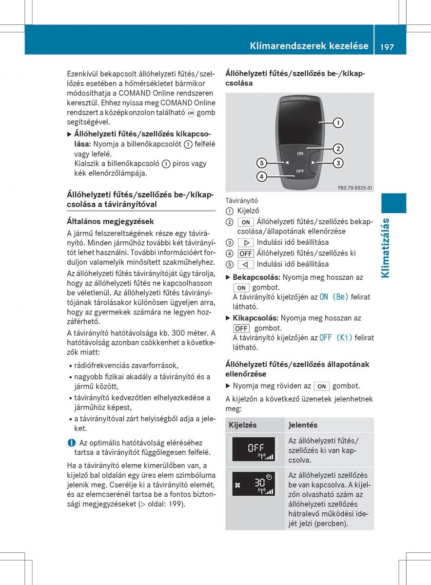 Mercedes Benz S Class W222 kezelesi utmutato / page 199