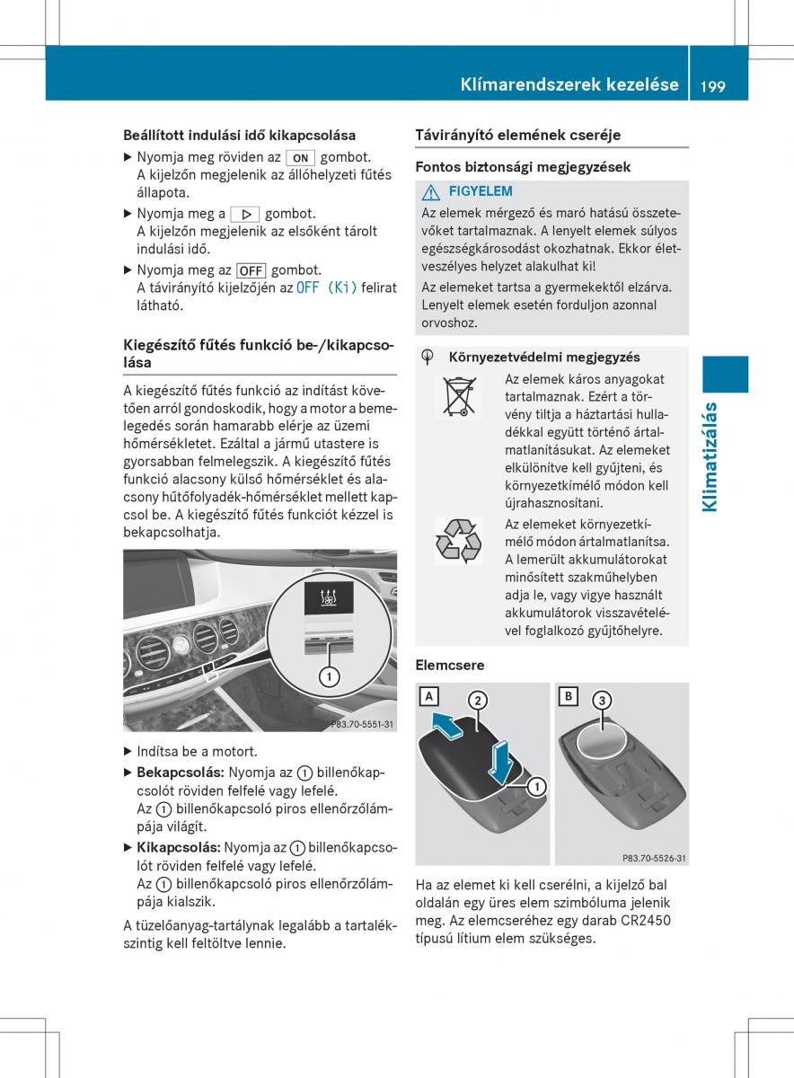 Mercedes Benz S Class W222 kezelesi utmutato / page 201