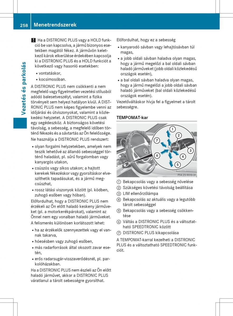 Mercedes Benz S Class W222 kezelesi utmutato / page 260