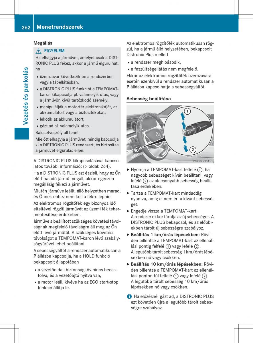 Mercedes Benz S Class W222 kezelesi utmutato / page 264