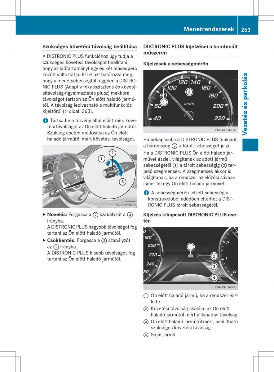 Mercedes Benz S Class W222 kezelesi utmutato / page 265