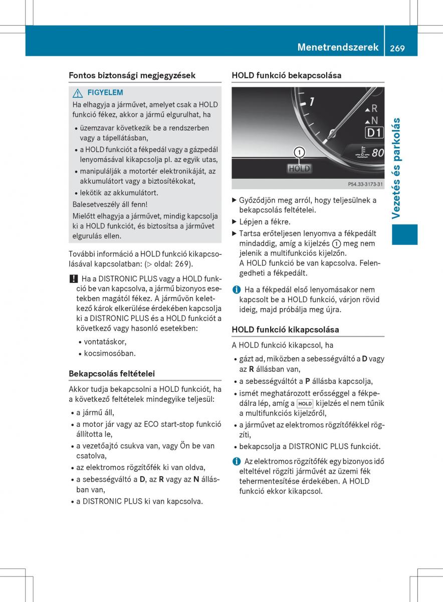 Mercedes Benz S Class W222 kezelesi utmutato / page 271