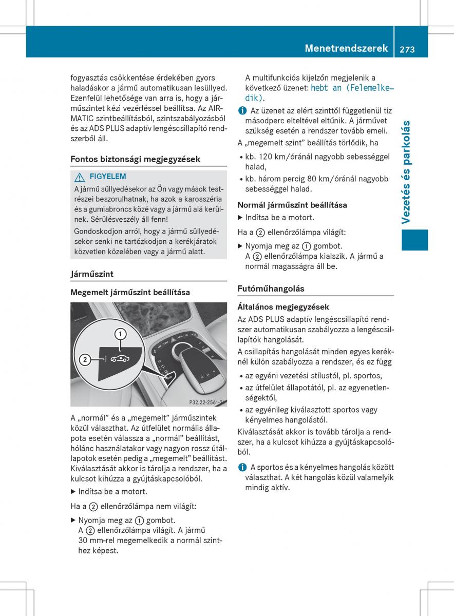 Mercedes Benz S Class W222 kezelesi utmutato / page 275