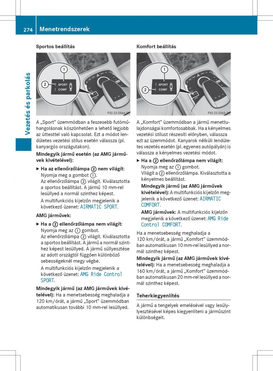 Mercedes Benz S Class W222 kezelesi utmutato / page 276