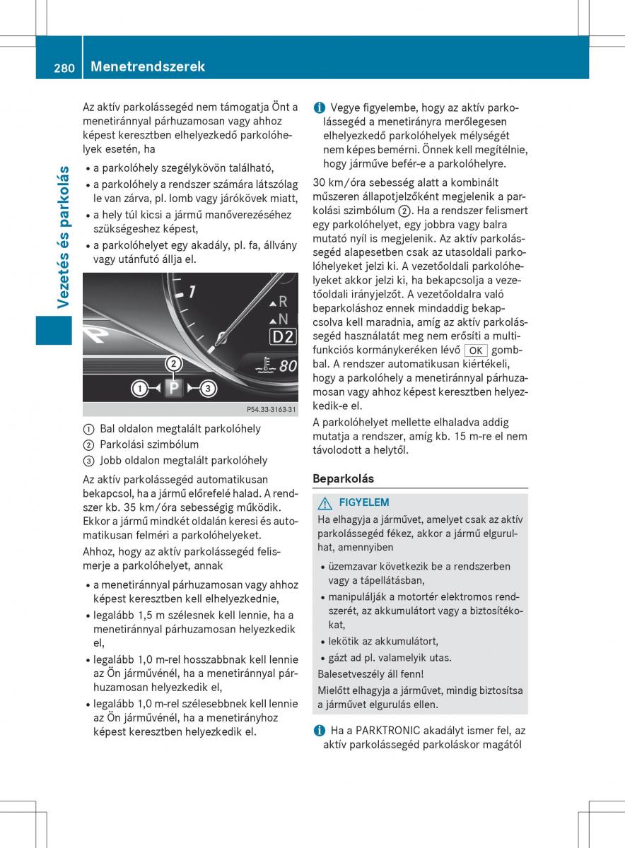 Mercedes Benz S Class W222 kezelesi utmutato / page 282