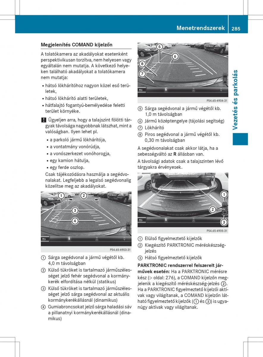 Mercedes Benz S Class W222 kezelesi utmutato / page 287