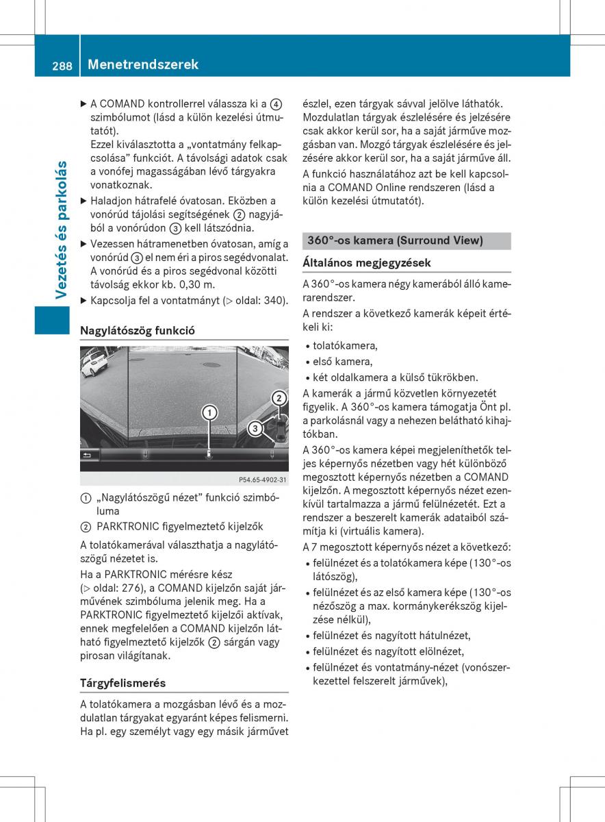 Mercedes Benz S Class W222 kezelesi utmutato / page 290