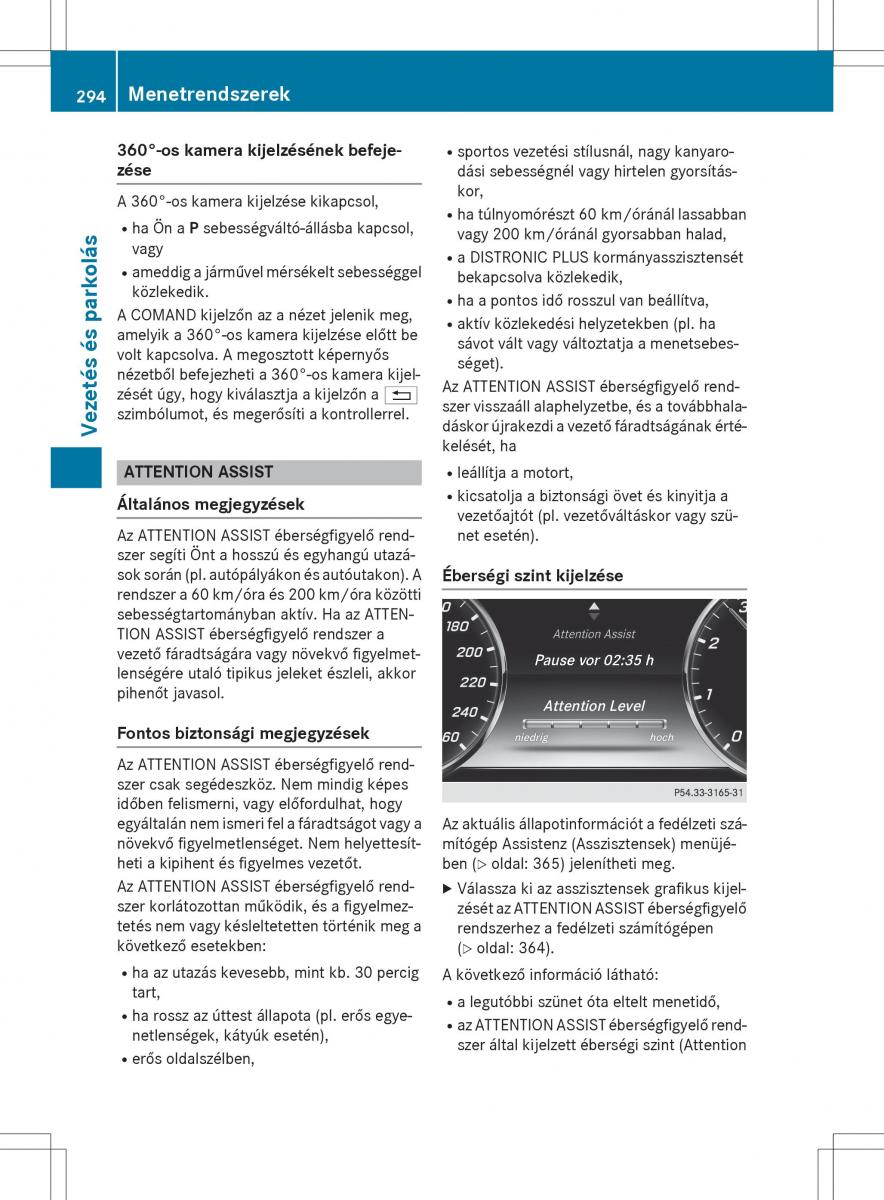 Mercedes Benz S Class W222 kezelesi utmutato / page 296