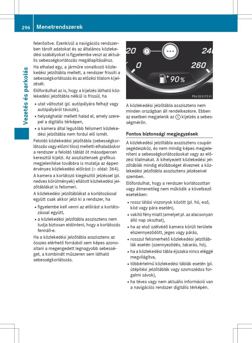 Mercedes Benz S Class W222 kezelesi utmutato / page 298