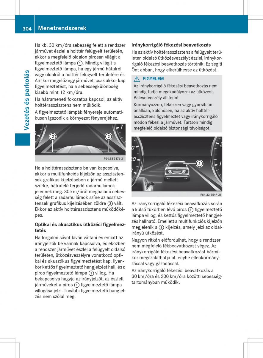 Mercedes Benz S Class W222 kezelesi utmutato / page 306