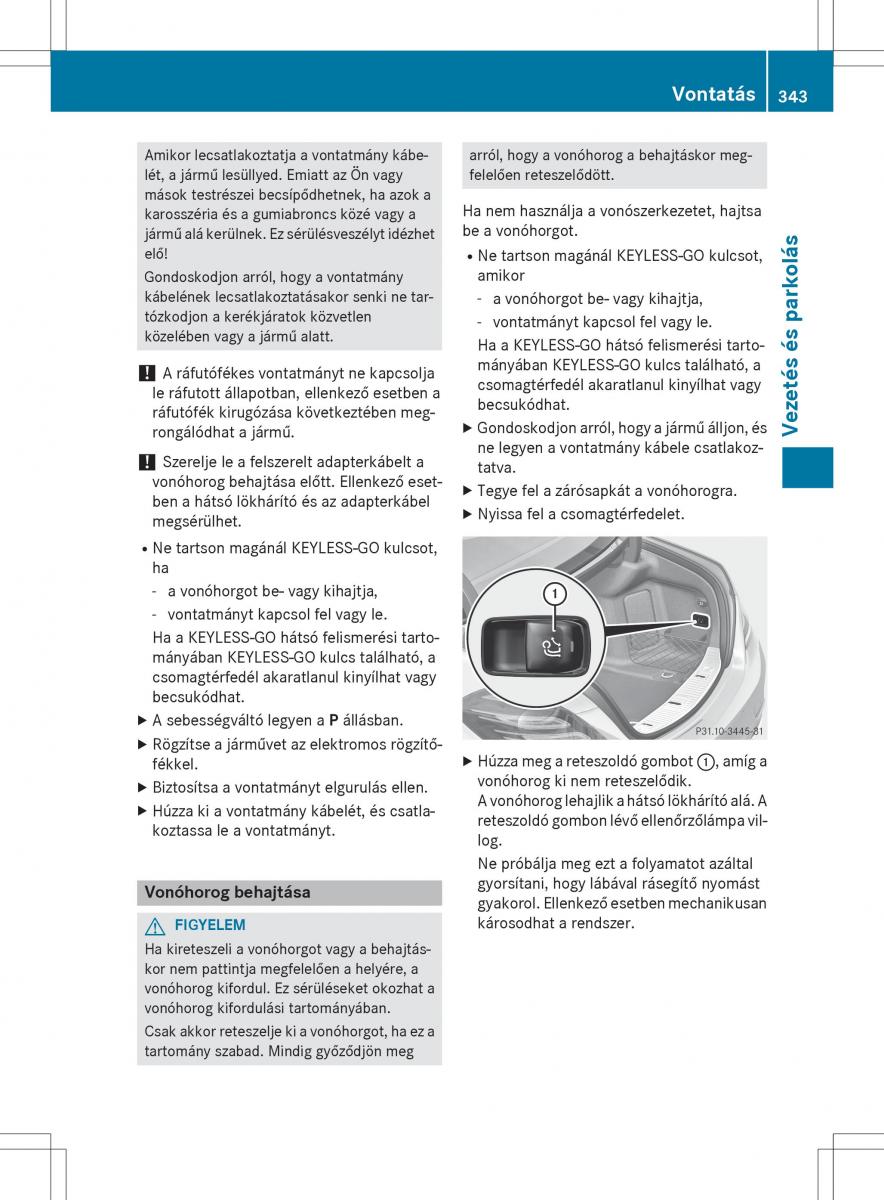 Mercedes Benz S Class W222 kezelesi utmutato / page 345