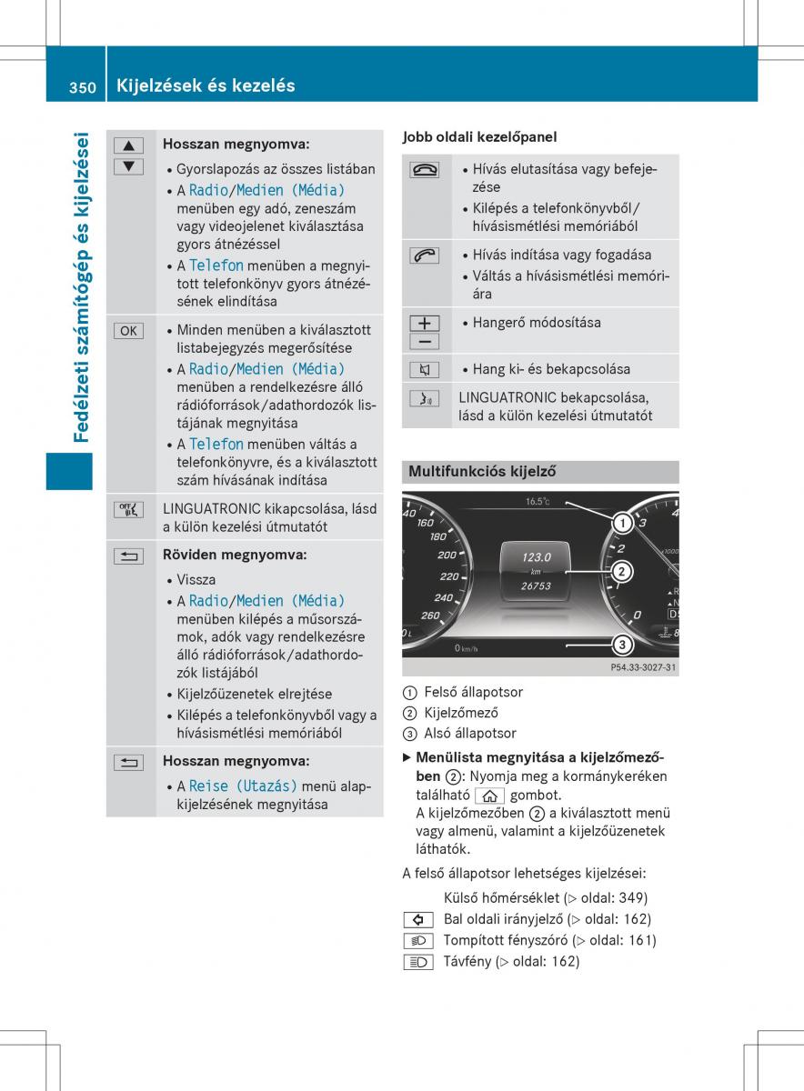 Mercedes Benz S Class W222 kezelesi utmutato / page 352