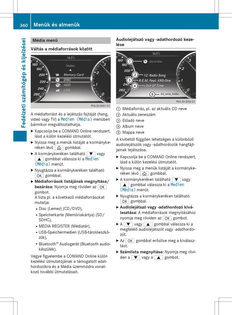 Mercedes Benz S Class W222 kezelesi utmutato / page 362