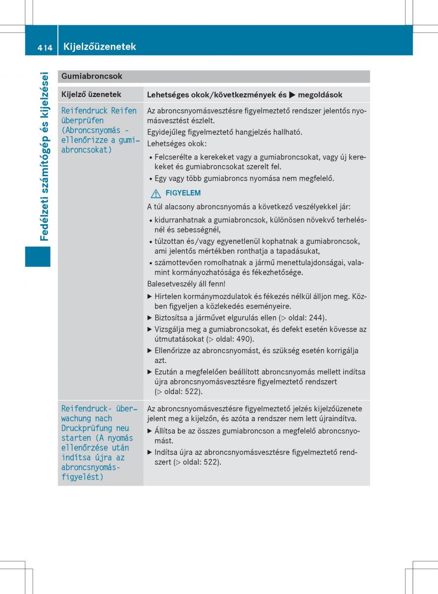 Mercedes Benz S Class W222 kezelesi utmutato / page 416