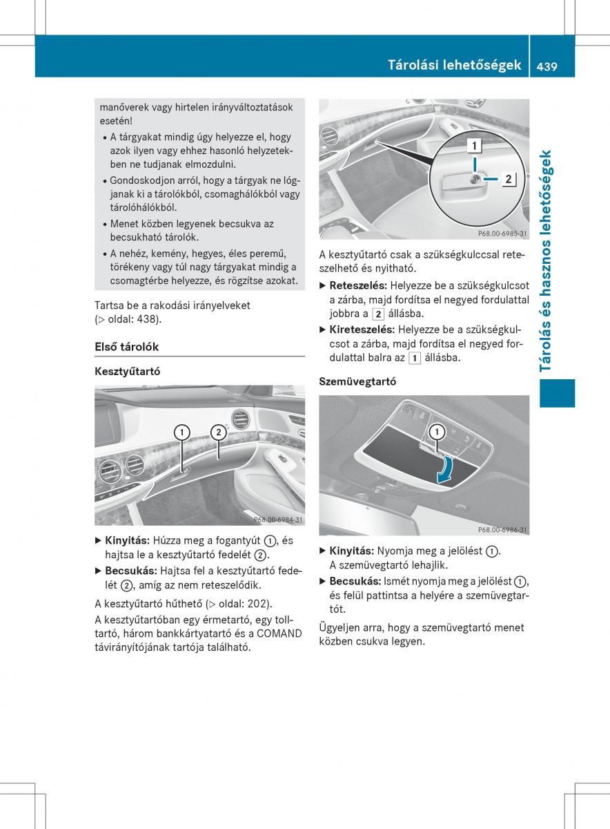 Mercedes Benz S Class W222 kezelesi utmutato / page 441