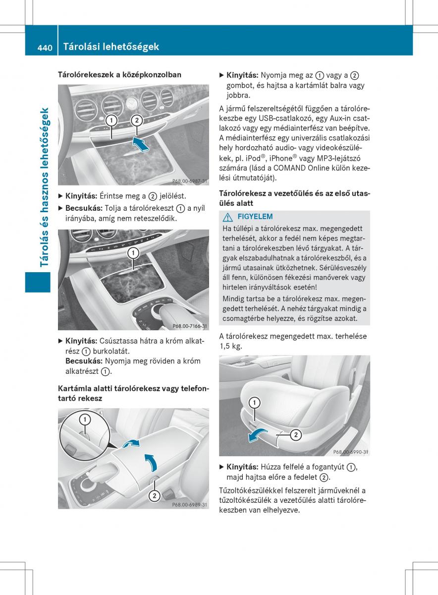 Mercedes Benz S Class W222 kezelesi utmutato / page 442